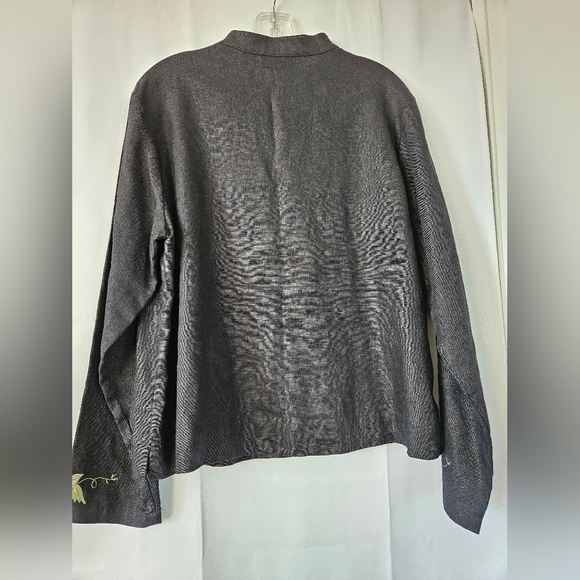 Relativity Linen Embroidered Frog closure‎ jacket size large - Picture 4 of 8